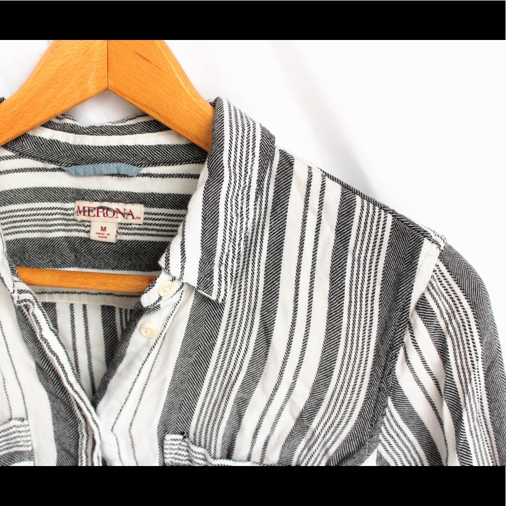 Merona • Linen button down shirt • Sz M